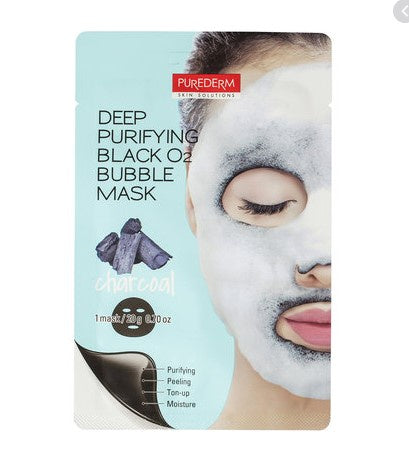 Purederm Deep Purifying Black O2 Bubble Mask (Charcoal)