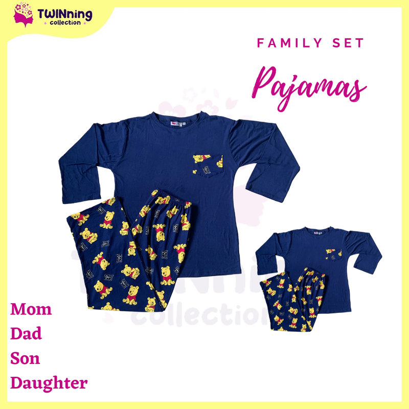 Twinning Collection Family Set Long Sleeves & Pajama (Winnie the Pooh Navy)