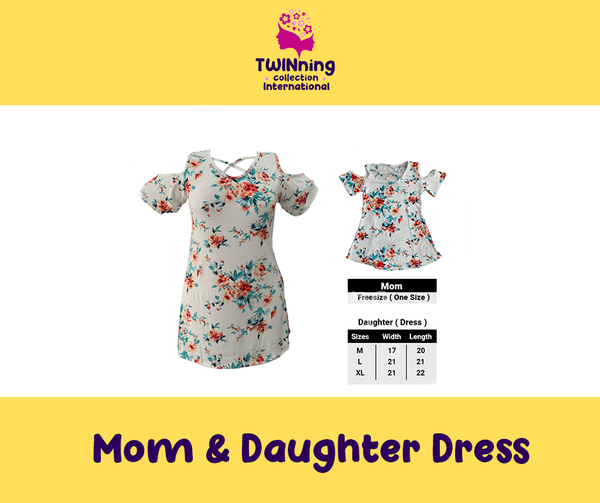 Twinning Collection Mom & Daughter Dress  - Floral Off White