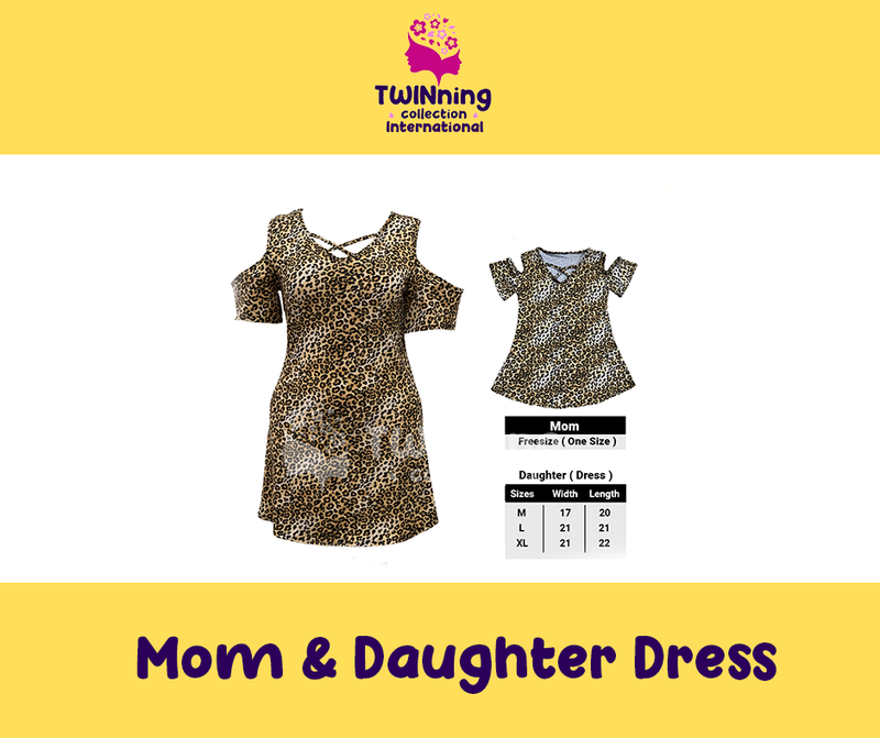 Twinning Collection Mom & Daughter Dress  - Leopard