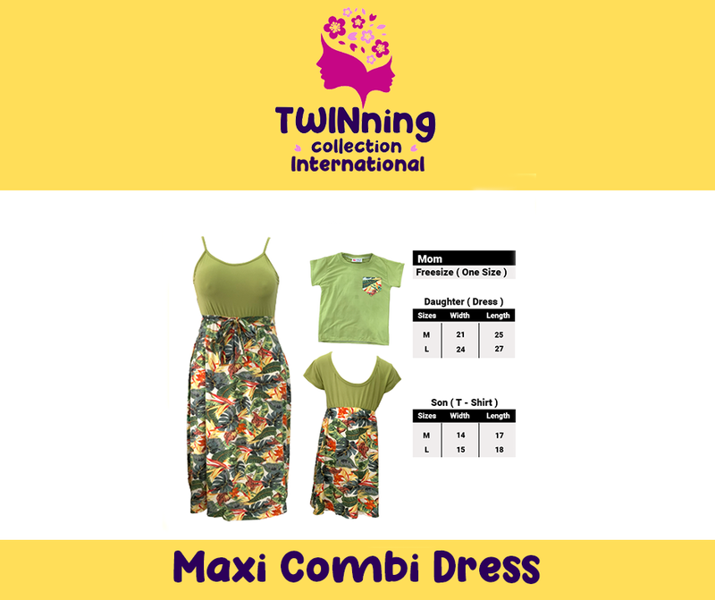Twinning Collection Maxi Dress Combo - Floral Green