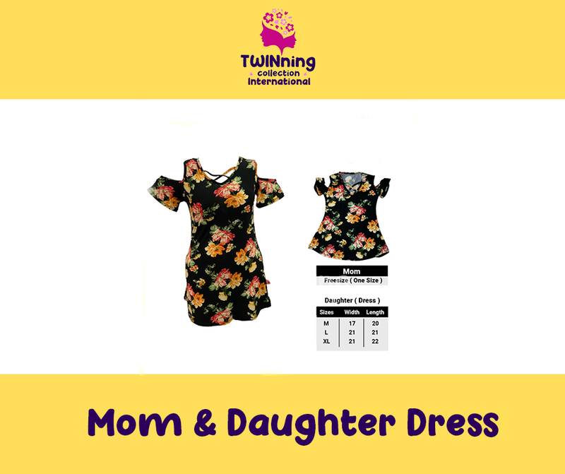 Twinning Collection  Mom & Daughter Dress  - Floral Black