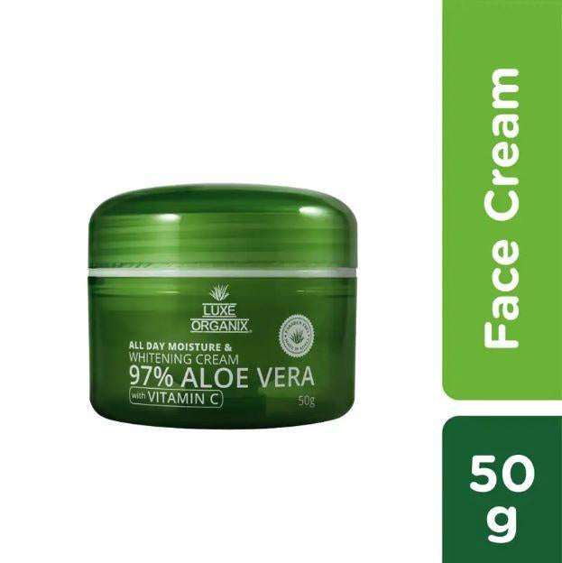 Luxe Organix 97% Aloe Vera All Day Moisture and Whitening Cream with Vitamin C 50g