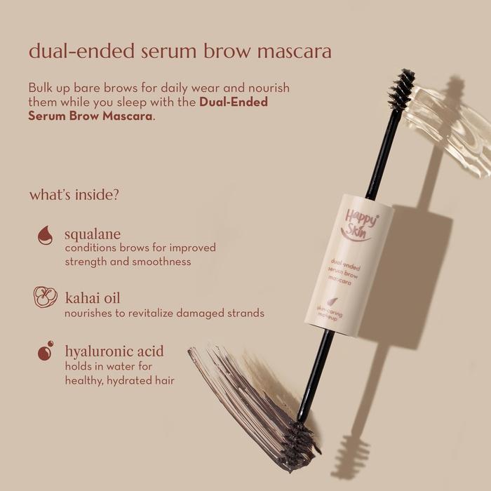 HAPPY SKIN SECOND SKIN DUAL-ENDED SERUM BROW MASCARA - TAUPE