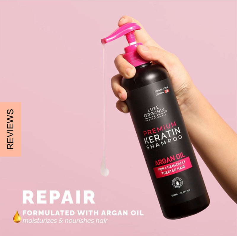 Luxe Organix Premium Keratin Argan Shampoo 500ml
