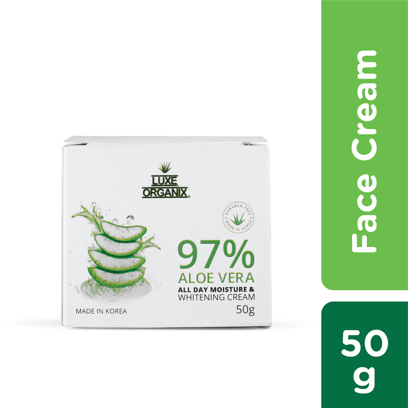 Luxe Organix 97% Aloe Vera All Day Moisture and Whitening Cream with Vitamin C 50g