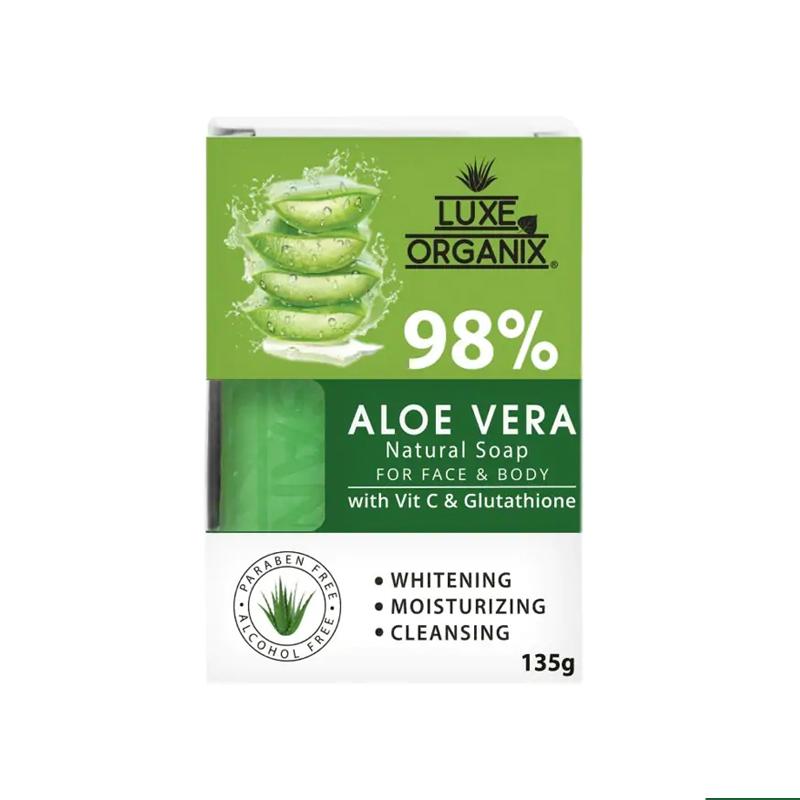 Luxe Organix 98% Aloe Vera Natural Soap with Vitamin C and Glutathione 135g