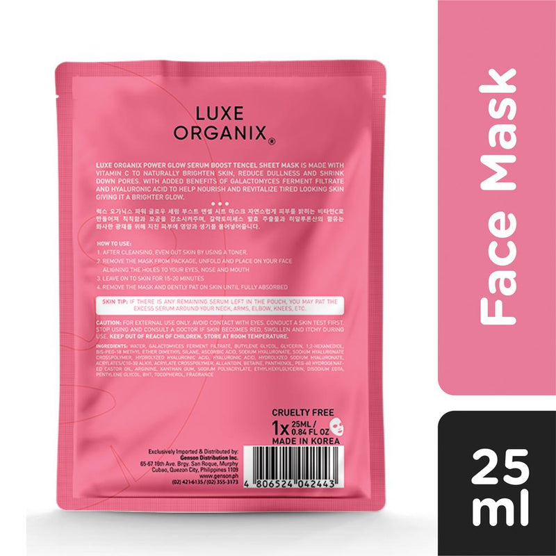 Luxe Organix Power Glow Serum Boost Sheet Mask 25ml