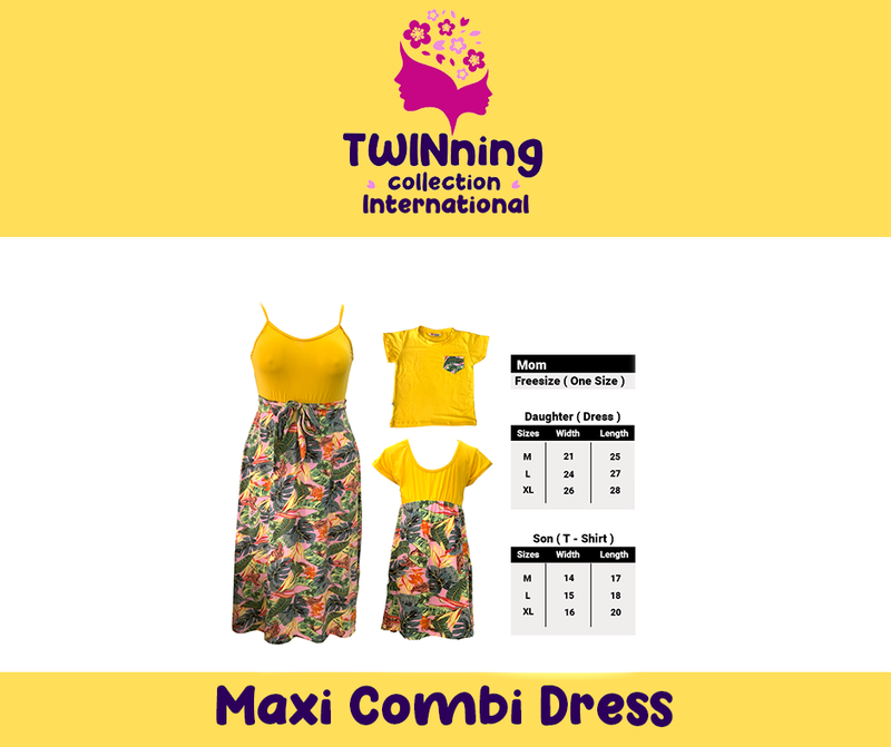 Twinning Collection Maxi Dress Combo - Floral Yellow