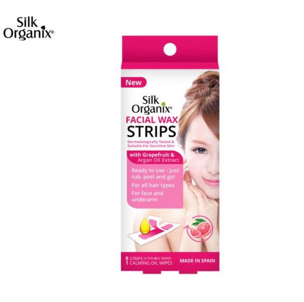 Silk Organix Facial Wax Strips Grapefruit 8pcs