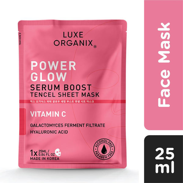 Luxe Organix Power Glow Serum Boost Sheet Mask 25ml