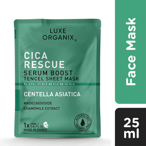 Luxe Organix Cica Rescue Serum Boost Sheet Mask 25ml