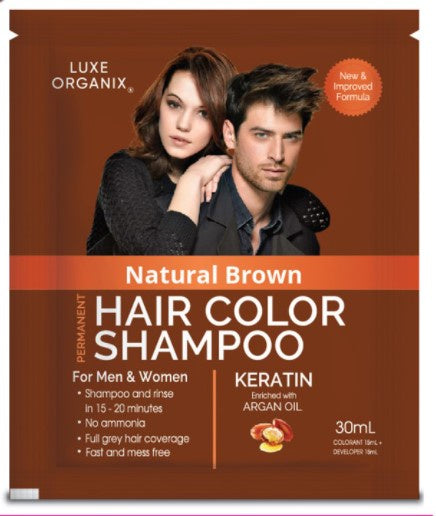 Luxe Organix Hair Color Shampoo Brown 30ml