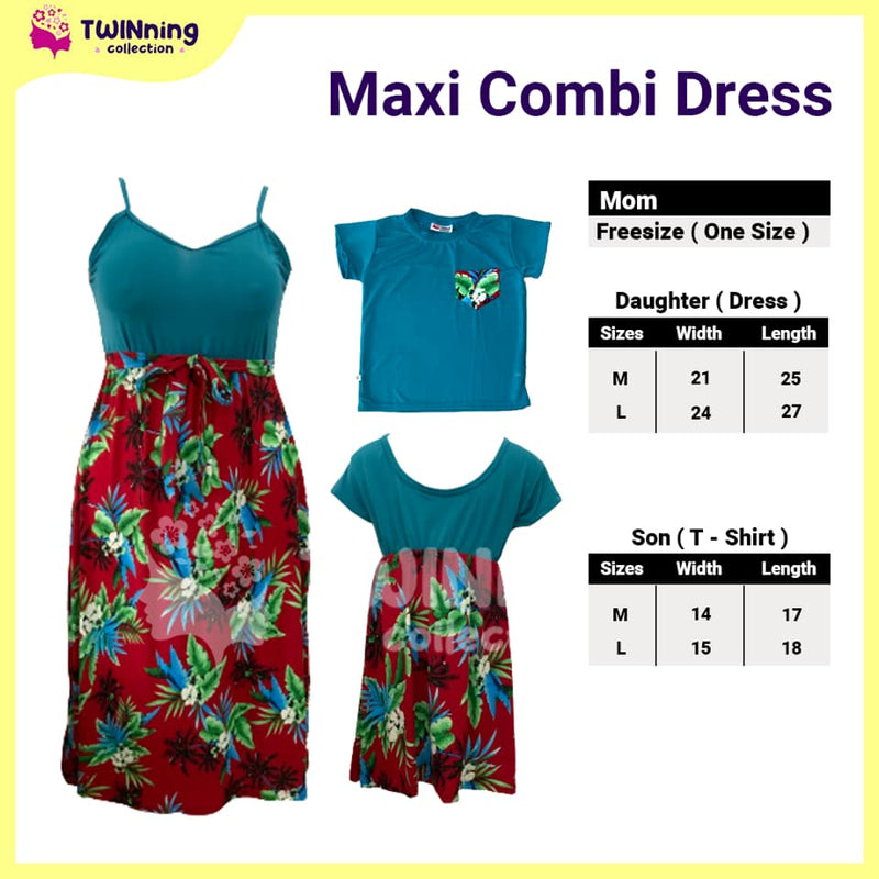 Twinning Collection Maxi Dress Combo - Floral Teal