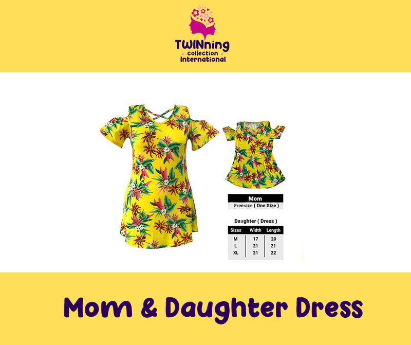 Twinning Collection Mom & Daughter Dress  - Printed Yellow