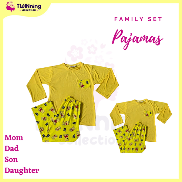 Twinning Collection Family Set Long Sleeves & Pajama (Winnie the Pooh Yellow)