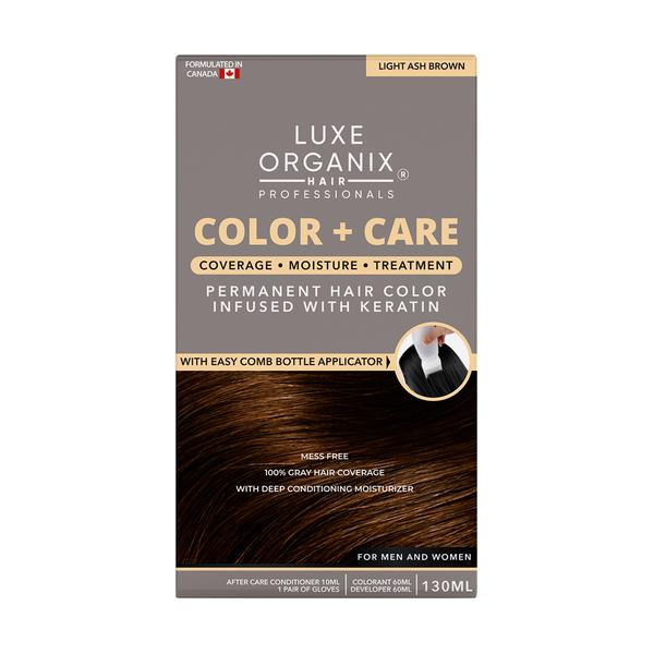 Luxe Organix Keratin Hair Color + Care Light Ash Brown 130ml